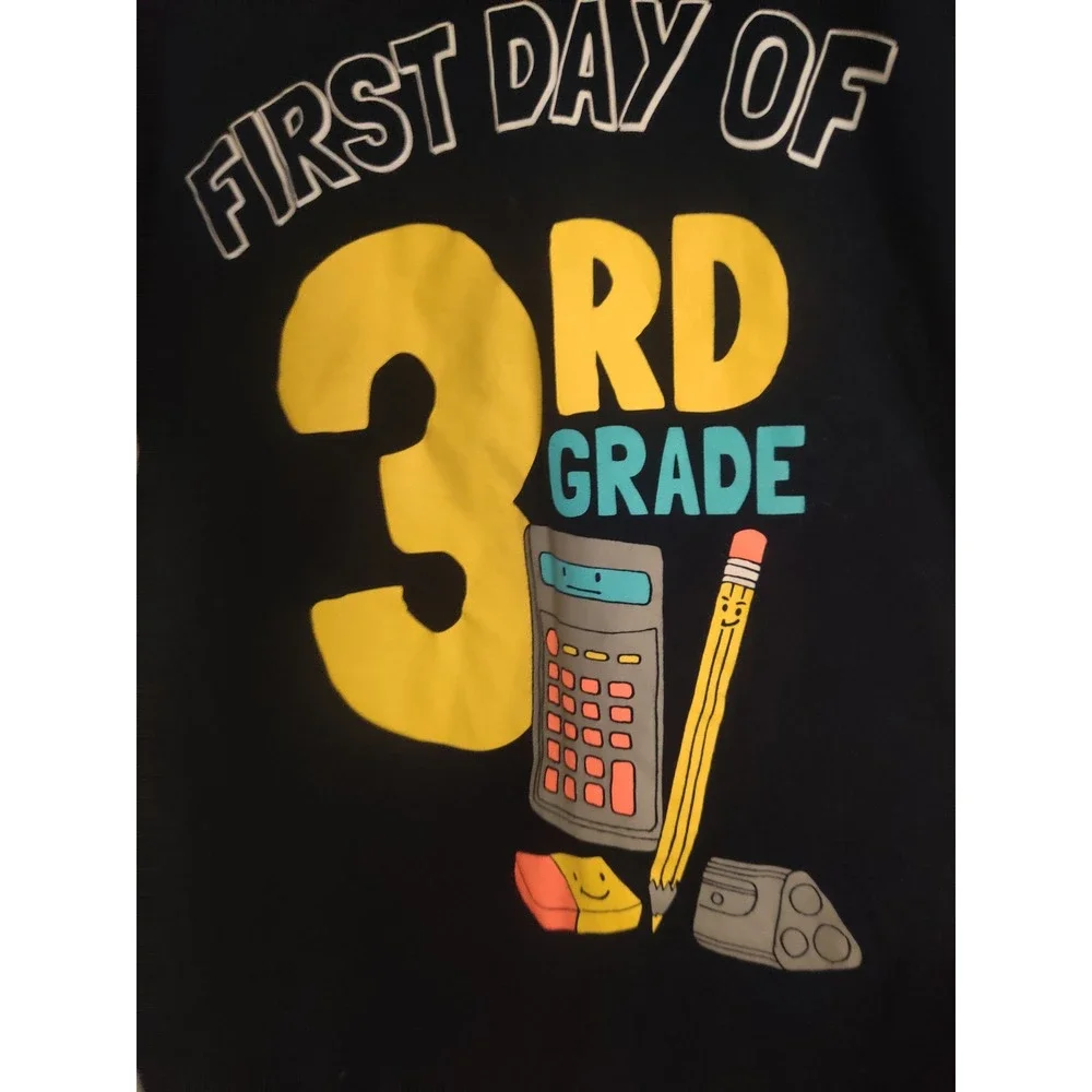 The Children's Place Boys Navy First Day of 3rd Grade Graphic Tee Shirt XL 14